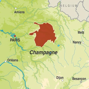 Map showing Champagne
