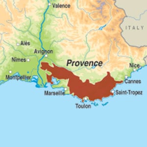 Map showing Mediterranée IGP