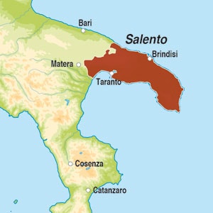 Map showing Puglia IGP