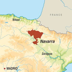 Map showing Navarra DO