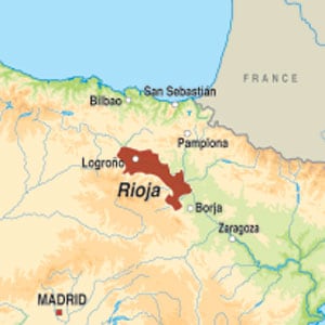 Map showing Rioja DOCa